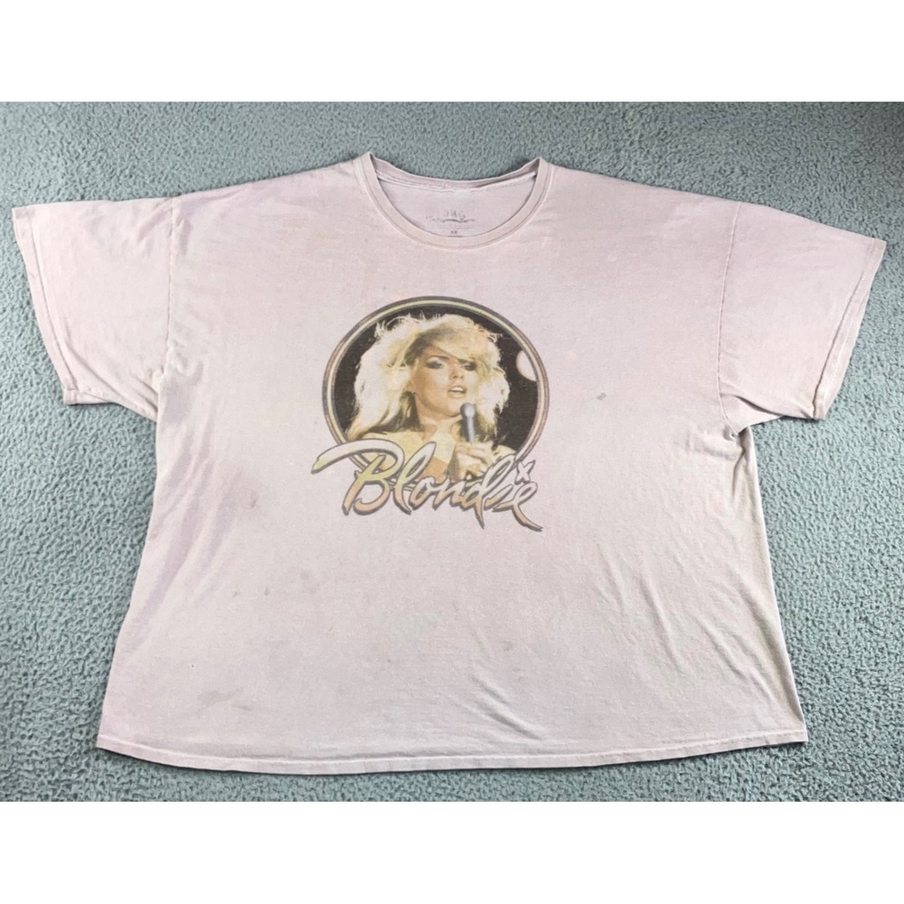 Blondie Graphic T-Shirt Women 3X Purple Debbie Harry 80s Band Thrashed Grunge